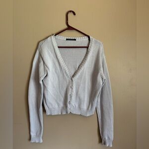 Brandy Melville light gray Button-Up Cardigan